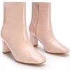 Allegra K Women's Square Toe Side Zip Chunky Heels Ankle Boots - 3 of 4