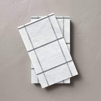 14ct Grid Lines Paper Hand Towels Dark Gray/Cream - Hearth & Hand™ with Magnolia