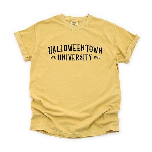 Simply Sage Market Women's Halloween Town University Short Sleeve Garment Dyed Tee - 1 of 4
