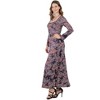 24seven Comfort Apparel Long Sleeve Black Paisley A Line Maxi Dress - 2 of 4