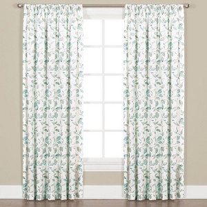 Saturday Knight Ltd Gentle Wind Collection High Quality Leaf Pattern Window Panel With 3" Rod Pocket - Jade - 1 of 3