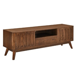 VYNXARIA Mid Century Modern Fluted TV Stand for 65 inch TV, Entertainment Center with Storage, Farmhouse Wood Media Console - 1 of 4