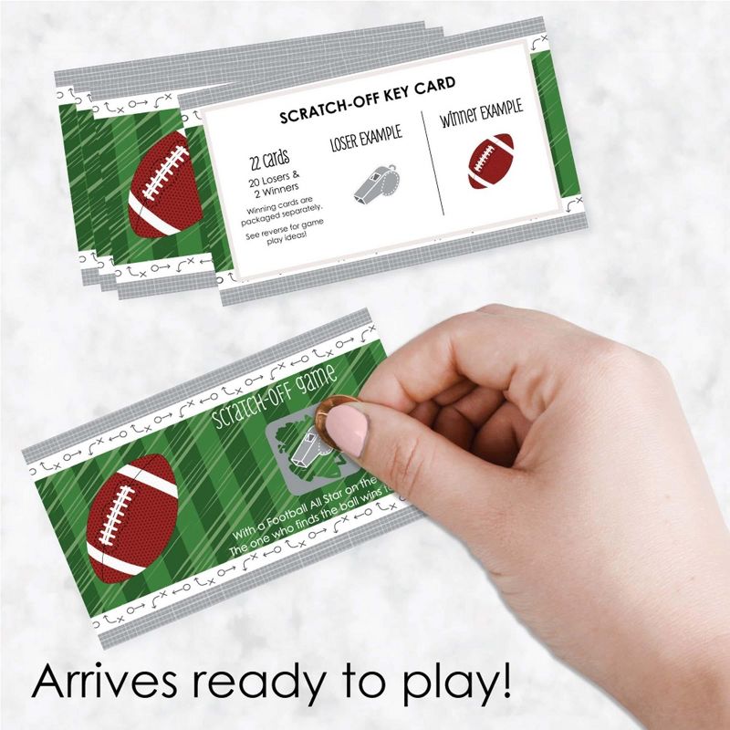 Big Dot of Happiness End Zone - Football - Baby Shower or Birthday Party Game Scratch Off Cards - 22 Count, 3 of 8