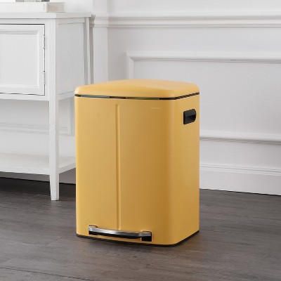 happimess Marco Rectangular 10.5-Gallon Double Bucket Trash Can with Soft-Close Lid