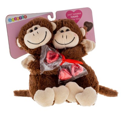 Galerie Valentine's Hugging Monkey Plush with Chocolate - 0.63oz