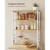 VASAGLE Baker's Rack Microwave Oven Stand Kitchen Tall Utility Storage Shelf 6 Hooks and Metal Frame - 3 of 4