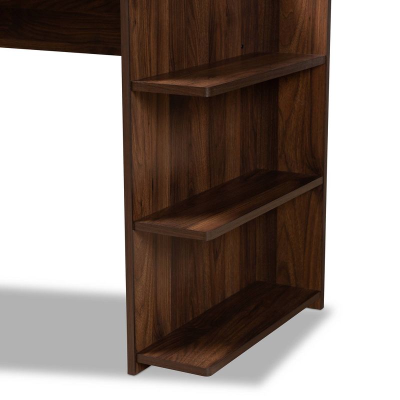 Garnet Wood Desk with Shelves Walnut/Brown - Baxton Studio, 5 of 10