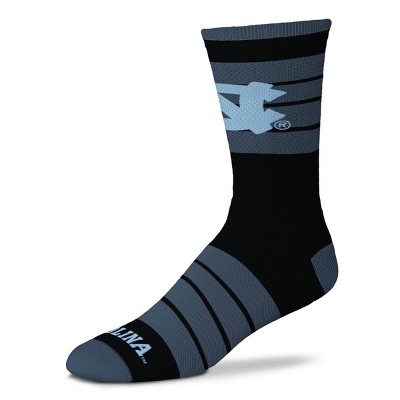 NCAA North Carolina Tar Heels Men's Quad Black Crew Socks - 10-13