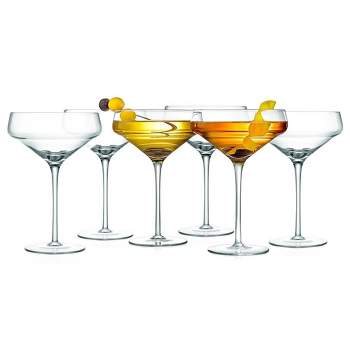 NutriChef 6 Sets of Crystal Martini Glass - Ultra Clear, Elegant Crystal-Clear Wine Glass