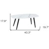 HomeRoots 43" White and Black Faux Marble And Steel Coffee Table - 3 of 4