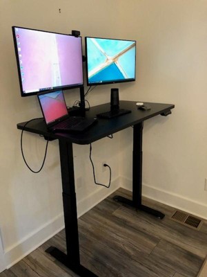 Flash Furniture Electric Height Adjustable Standing Desk - Table Top 48  Wide - 24 Deep (Black)