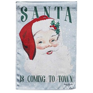 18.0 Inch Vintage Santa  Garden Flag Christmas Lustre Garden Flags - 1 of 2