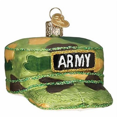 Old World Christmas Blown Glass Ornament for Christmas Tree, Army Cap