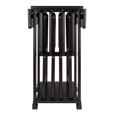 Sophia 5-Piece Brown Solid Wood Snack Table Set