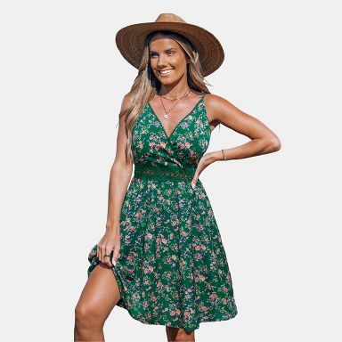 green emerald velvet dress Soft Petals Green Ditsy Floral Midi Dress – Shop the Mint