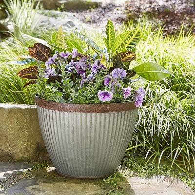 Westlake 20.5" Rustic Brown Resin Outdoor Planter