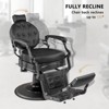 Karl Home Black with Gold Vintage Style Heavy Duty Hydraulic Recline Barber Chair - 3 of 4