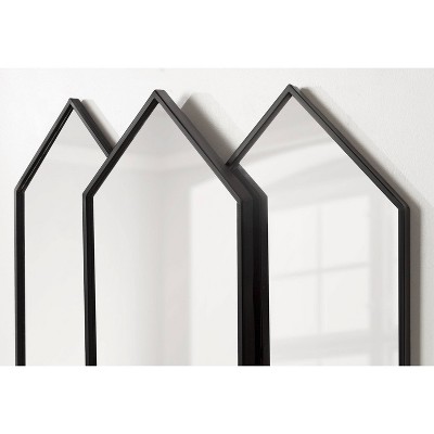 Diaz Hexagonal Black and Gold Stacked Wall Mirror Set
