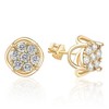 Pompeii3 1 - 2 3/4Ct Diamond 7-Stone Stud Earrings White, Yellow, or Rose Gold Lab Created - 2 of 3