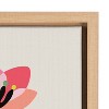 Kate and Laurel Sylvie Mid Century Modern Cherry Blossoms Framed Canvas by Rachel Lee of My Dream Wall, 23x33, Natural - 3 of 4