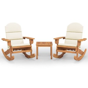 vidaXL Garden Lounge Set Natural Wood, Cream white Solid acacia wood - 1 of 4