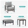 Sonkuki Outdoor Furniture Set Patio Conversation Sofa with Coffee Table Set, All-Weather PE Rattan Couch with Cushion - 3 of 4