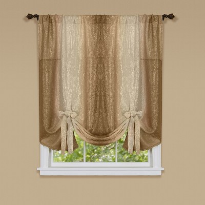 Sandstone Ombre Semi-Sheer Polyester Window Curtain Set