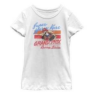 Girl's Nintendo Mario Kart Retro Grand Prix T-Shirt - 1 of 4