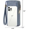 BEAFUP Carved Double Zip Wallet for Women,with 4 Full-length Cash Compartments RFID Blocking PU Leather Wristlet Purse Large Capacity Credit - 3 of 4