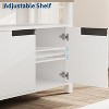 63 Inch Farmhouse TV Stand for TVs up to 70 Inch, Rustic Entertainment Center with 4 Door and Open Shelf, for Living Room, Bedroom - 4 of 4