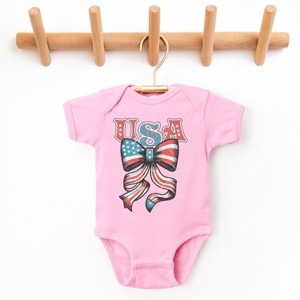 The Juniper Shop Coquette USA Bow Grunge Baby Short Sleeve Bodysuit - 1 of 4