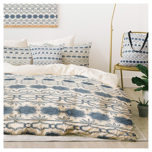 Blue Dash And Ash Tuni Luna Duvet Cover Set King Deny Designs