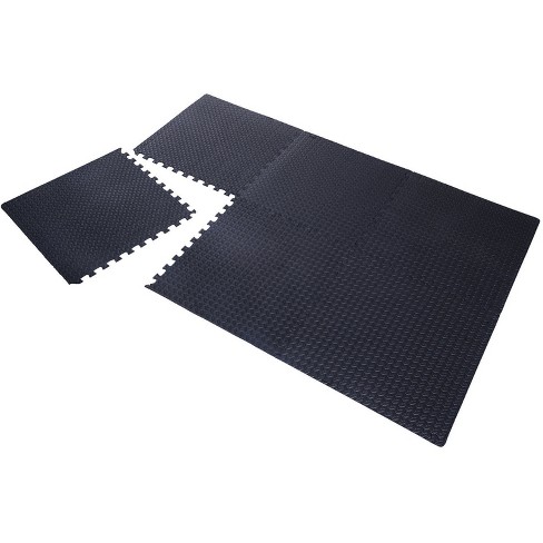 Philosophy Gym Pack of 30 Exercise Flooring Mats - 24 x 24 Inch Foam Rubber  Interlocking Puzzle Floor Tiles - Black