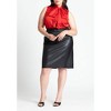 ELOQUII Women's Plus Size Sleeveless Satin Bow Blouse - 4 of 4