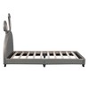 ALEXOUN Upholstered Leather Platform Bed with Rabbit Ornament and Headboard Wood & Slats,Designed for Kids Toddlers Boys Girls - 4 of 4
