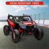 Coucheta 24V 2-Seater Kids Ride On UTV Car, 4WD 300W Motor w/ Remote Control, 4 Shock Absorbers, Leather Seats, Music & Lights, Electric Car for Kids - 4 of 4