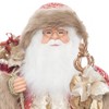 Season's Designs 24" Red and Gold Elegant Standing Santa Figurine with Ribbon Staff Christmas Decor for Indoor Use, Perfect for Mantel and Tabletop - 2 of 4