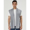 Lars Amadeus Men's Casual Open Front Sleeveless Irregular Hem Cardigan Vest - 3 of 4