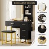 Vanity Desk, Makeup Vanity Desk with Mirror and Lights, Power Outlets, Vanity Table with Cushioned Chair - 2 of 4