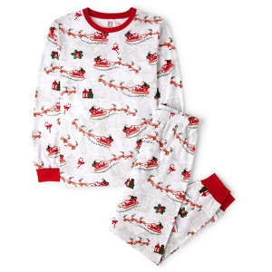 The Children's Place Adult Matching Family Christmas Long Sleeve Santa Sleigh Cotton Pajamas - 1 of 4