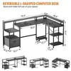 Garvee L Shaped Desk - 76" Office Desk with Dedicated Monitor Shelf and Power Outlet, Corner Desk for Home Office with Extensive Drawers & Storage - 3 of 4