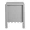 Modway Emmeline 2-Drawer Nightstand – Scalloped Edge Design with Brass Knobs and Light Gray Finish - 4 of 4