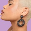 SOHI Women's Black Circular Drop Earrings - 3 of 3