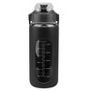 NewHome "64oz Motivational Glass Water Bottle with Time Markers, Straw, Silicone Sleeve & Handle for Gym" Black - 3 of 4