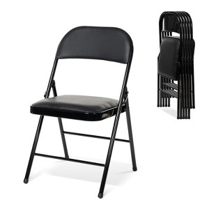 Real Relax Folding Chairs with Padded Seats for Events Home Office, Pu Leather Folding Chair - 1 of 4