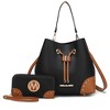 MKF Collection Candice Color Block Bucket Bag with matching Wallet by Mia K - 2 of 4