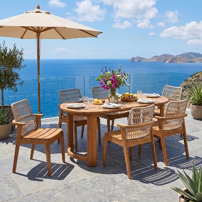 Christopher Knight Home Marlow Rustic 7-Piece Outdoor Acacia Wood ...