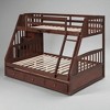 Twin Over Full Bunk Bed with Drawers, Storage Staircase, Ladder, Convertible Design, Espresso Wood Frame - 2 of 4