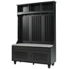 Grungis Freestanding Coat Racks with Shutter-Shaped Doors and Bench,Hall Tree with 4 Hooks and Cushion,Entryway Furniture for Hanging Clothes - 4 of 4