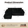 XIZZI No Assembly Sectional Sofa Set w/ Chaise - Plush/Corduroy Fabric, High-Resilience Foam, Beige/Black/Gray - Ships Compressed & Ready to Use - 3 of 4
